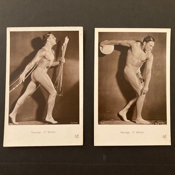 Vintage GEORGE O'BRIEN RPPC - Physique photos from 1920's. By Alfred Noyer, Paris. Sold individually!