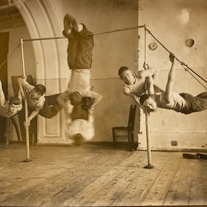 1920s young USSR Gymnasts - vintage gelatin silver photograph.