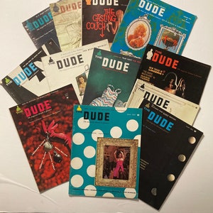 MATURE! Rare vintage DUDE Magazine (1960&#39;s) Early publication in the model of Playboy. Color and black & white photos. Sold Individually.