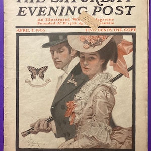 J.C. Leyendecker &quot;Easter&quot; Saturday Evening Post cover. April 7, 1906