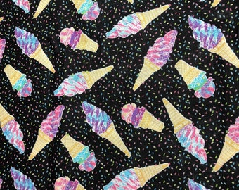 Ice Cream Fabric 100% cotton quilting crafting sewing fabric - Not Flannel