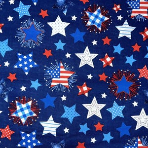 Patriotic Stars Fabric burst quilting cotton craft sewing fabric