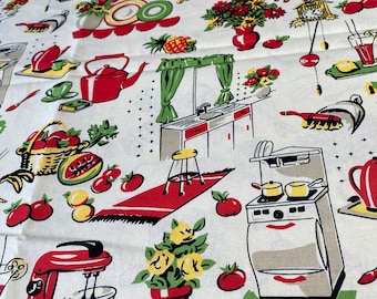 Retro Fifties Kitchen Fabric quilting cotton crafting sewing fabric