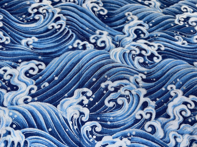 Ocean Wave Fabric Blue Quilting Craft Sewing Fabric - You Choose - Etsy