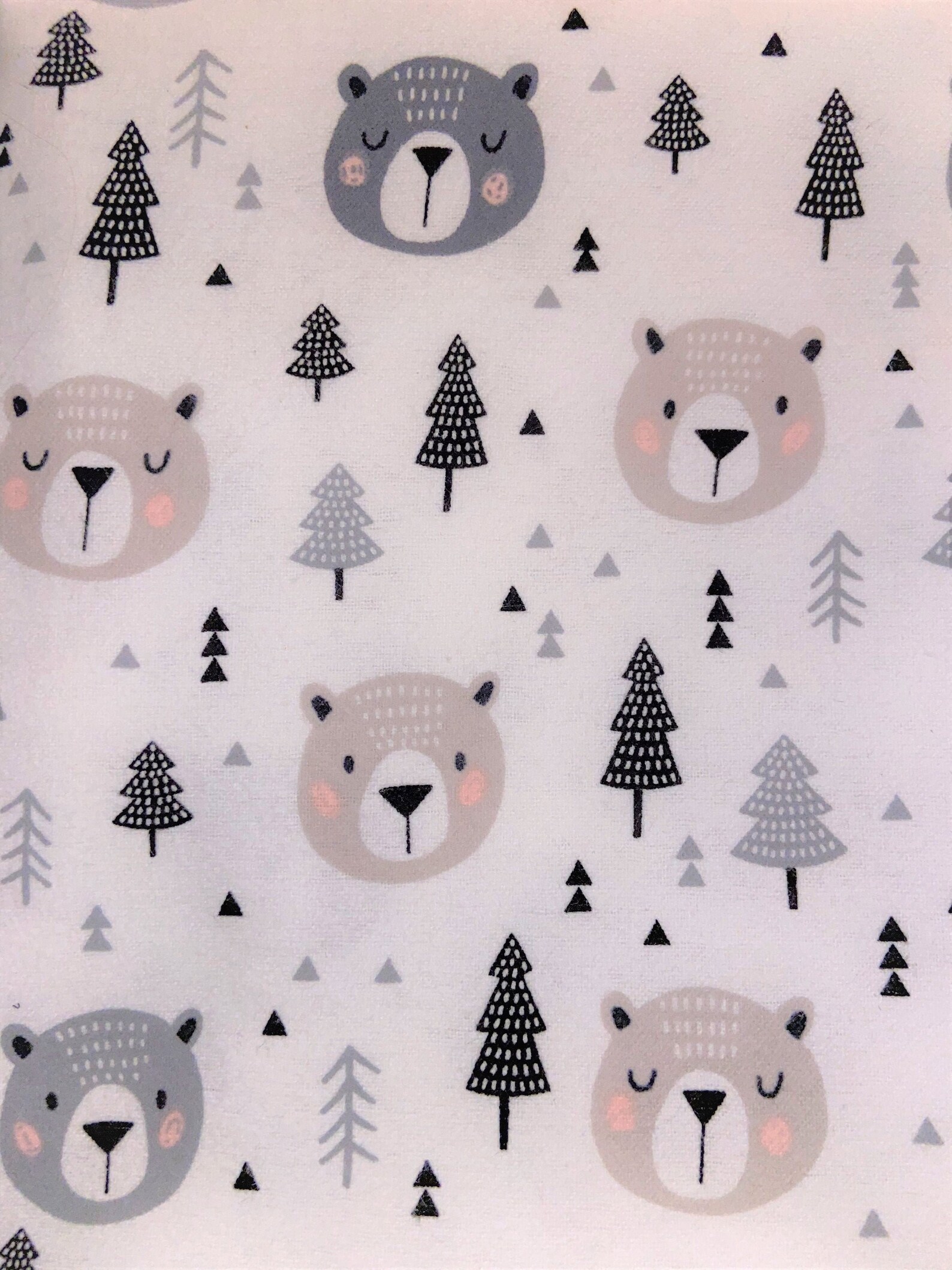 Grey Bear Flannel Fabric FQ Bears 100 Cotton Quilting Etsy UK