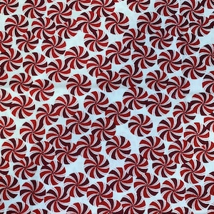Christmas fabric peppermint candy cotton quilting crafting sewing fabric