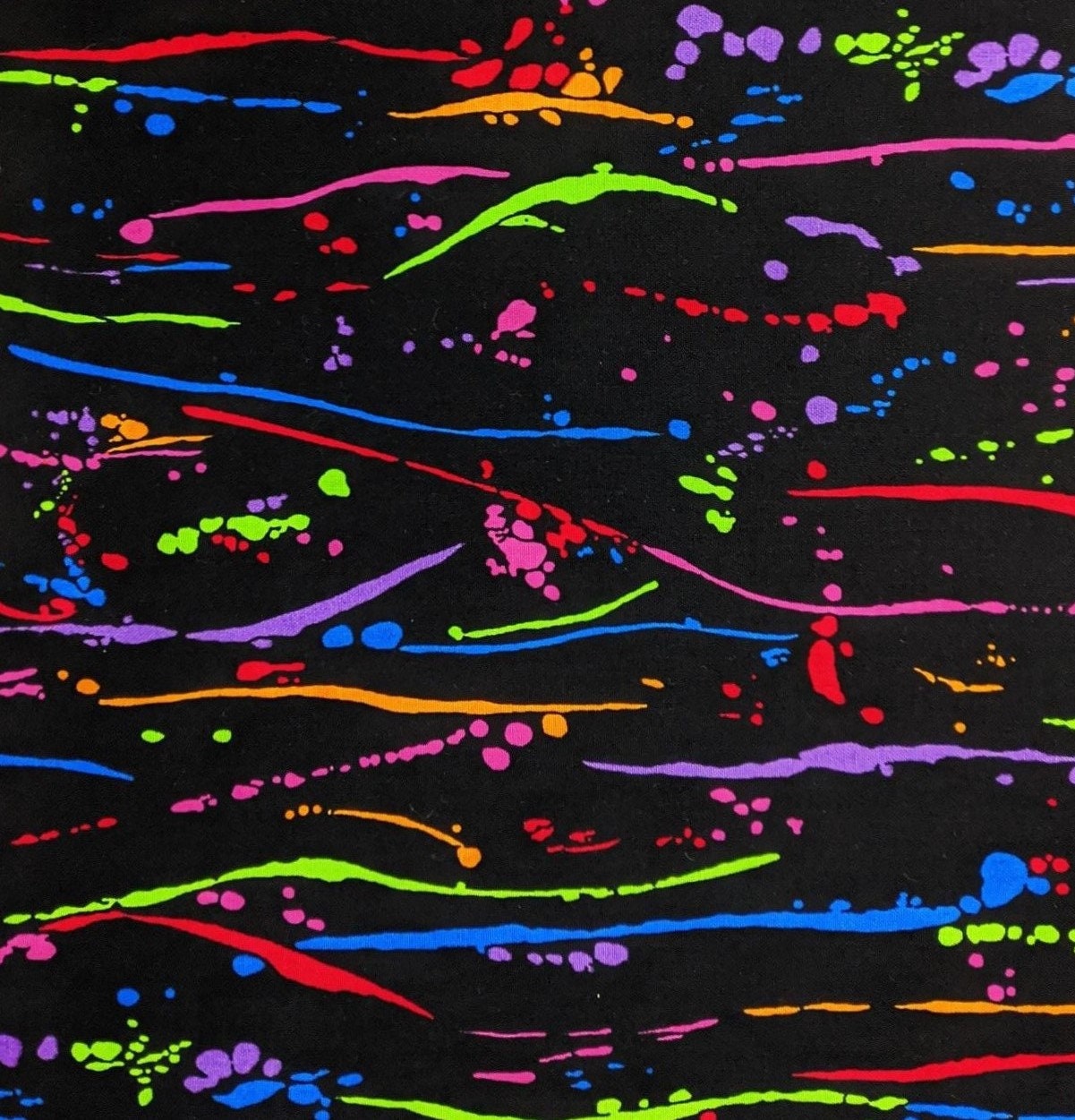 Splatter fabric multi rainbow paint cotton quilting crafting Etsy