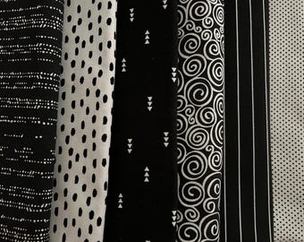 Black and White Fabric quilting crafting sewing print fabric #2