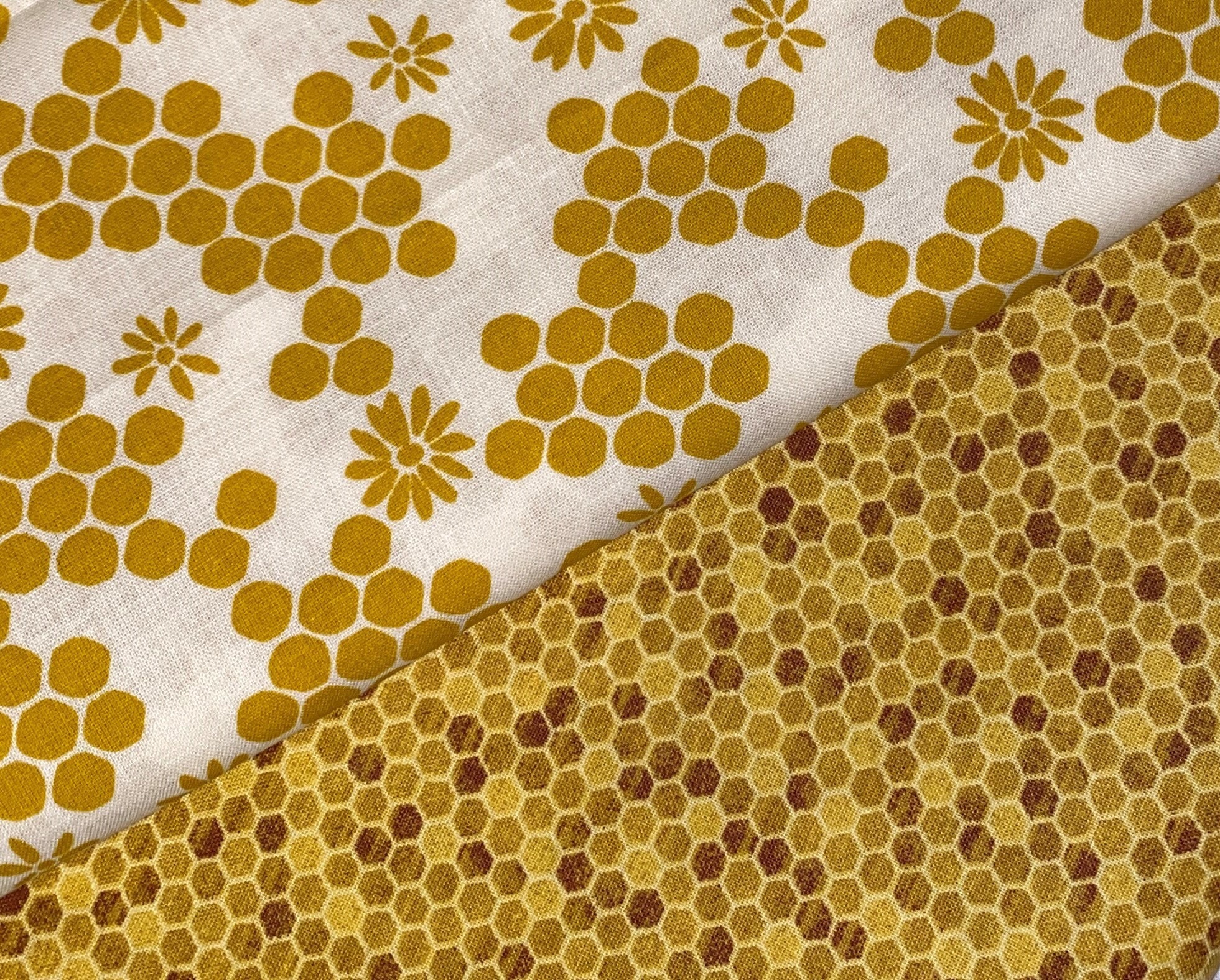 Bee fabric (4 choices) honey comb cotton quilting crafting sewing fabric