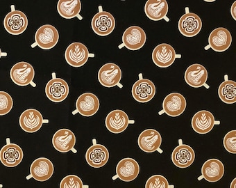 Coffee Fabric cups quilting sewing craft fabric