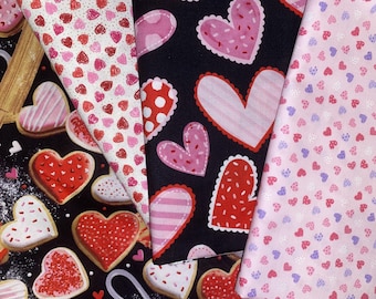 Valentine's Day Fabric cookie quilting crafting fabric - You Choose