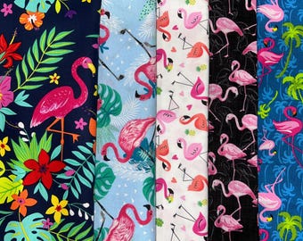 Flamingo Fabric cotton quilting sewing fabric - You Choose