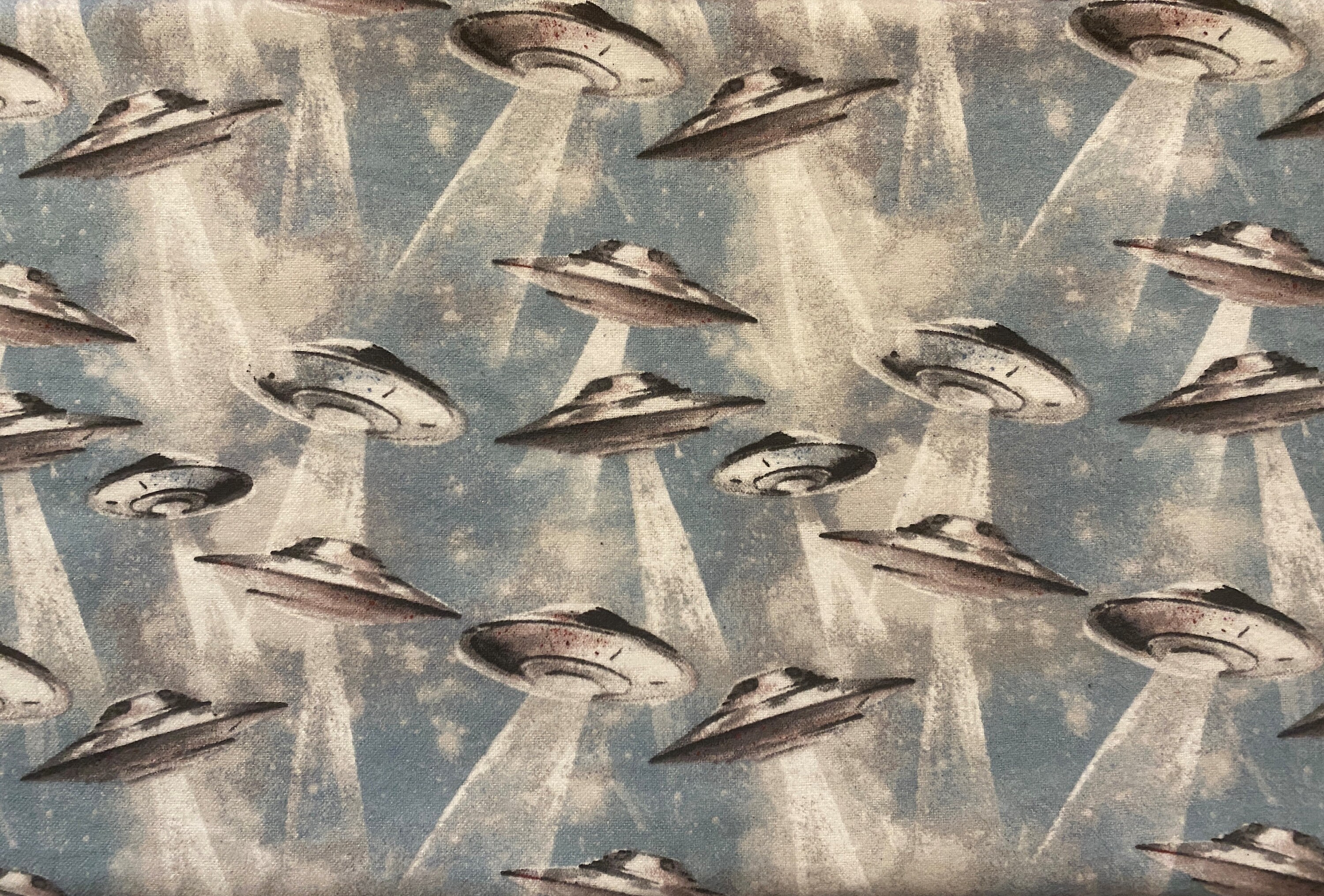 UFO Fabric Flannel Ufo's Aliens Cotton Quilting Crafting Etsy