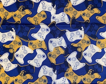 Video Game fabric gamer controller kids 100% cotton quilting crafting sewing fabric