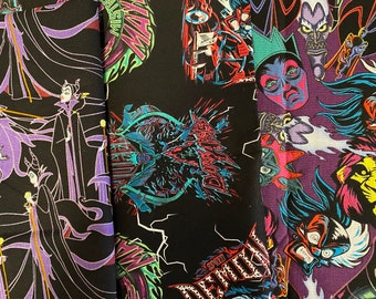 Disney Villains cotton quilting crafting sewing fabric - You Pick
