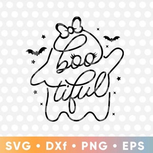 Lindo Bootiful Ghost SVG Hermoso La temporada para ser espeluznante PNG Clip Art Cortar archivos Cricut Silhouette eps Otoño Halloween Fabboolous Ghost