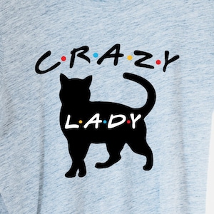 Verrückte Katze Lady SVG geschnitten Dateien Cricut Dateien lustige T-Shirt Svg geschnitten Datei Clipart druckbare Silhouette Freunde zeigen Katze Besitzer Liebhaber süße PNG-Datei