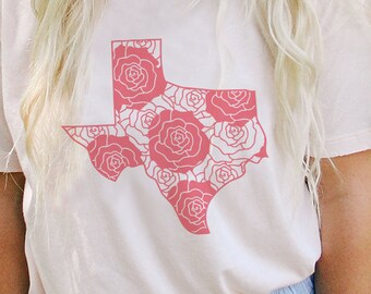 Texas Roses Pattern Svg Cut File T- Shirt SVG Digital Download Christmas Clipart Cricut Silhouette Cute Texas State Home Love SVG File DIY