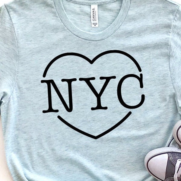 I Love NYC SVG Cut Files Cricut Files Cute T-Shirt Clipart Printable Silhouette New York Big Apple Heart Vintage Retro Tee Files I Heart NYC