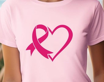 Breast Cancer Awareness Heart Ribbon, in oktober dragen we roze, maand voor de preventie van borstkanker