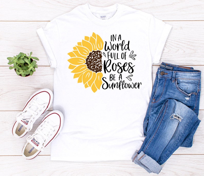 Download Sunflower SVG Cut Files Cricut Files Cute T-Shirt Clipart | Etsy