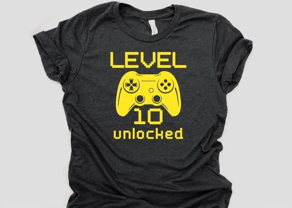 Level 10 Unlocked Teenager SVG PNG Digital Download 10th Birthday Video Game Clipart Cricut Silhouette Cut File Gamer T-Shirt Birthday Party