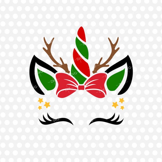 Download Christmas Unicorn Antlers Svg Design Instant Download File Etsy PSD Mockup Templates