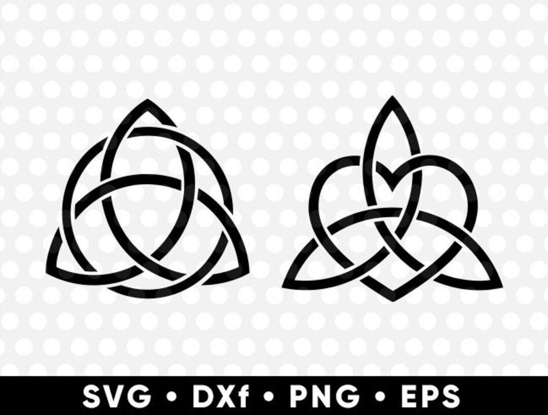 Triquetra Heart SVG PNG Celtic Trinity Tribal Knot Digital Download