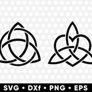 Triquetra Heart SVG PNG Celtic Trinity Tribal Knot Digital Download Cricut Silhueta T-Shirt Arquivo de corte Vector Stencil Decal Arquivo de corte