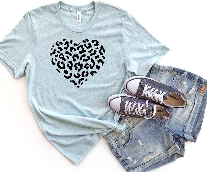 Download Leopard Print Heart SVG Cut Files Cricut Files Cute T-Shirt | Etsy