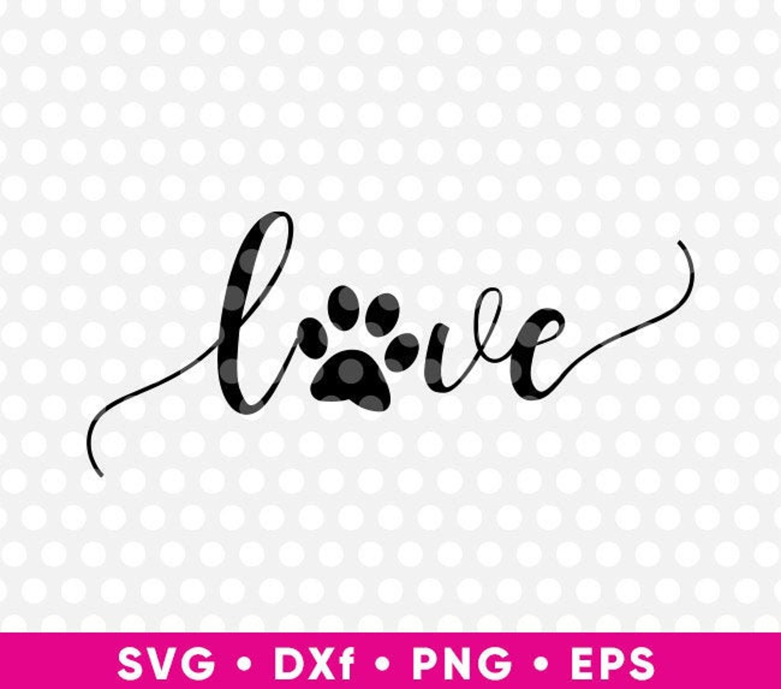 Love Paw Svg Cut File T Shirt SVG Digital Descargar Navidad | Etsy