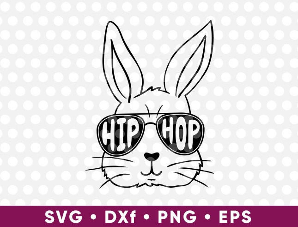 Cool Hip Hop Bunny Sunglasses Svg Easter Bunny png Hopster | Etsy