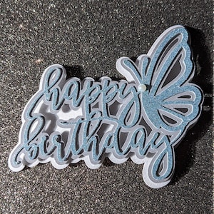 3D Butterfly Happy Birthday SVG, Butterfly Cake Topper SVG, Butterfly SVG, Happy Birthday Butterfly Cake Topper, Mariposa svg, Cake Topper