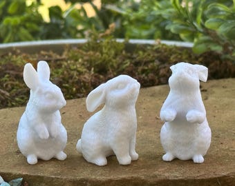 Fairy garden bunny rabbit terrarium animals Dollhouse accessories tray woodland decor window planter forest  cake topper Mother’s Day gift
