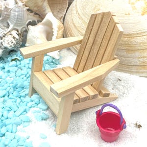 Ocean Beach Fairy Garden Stuhl-Sandburg-Terrarium-Hochzeit-Cake Topper-Miniaturen-Küste Dekor-Geschenk-Adirondack-Blumentopf-Gärtner