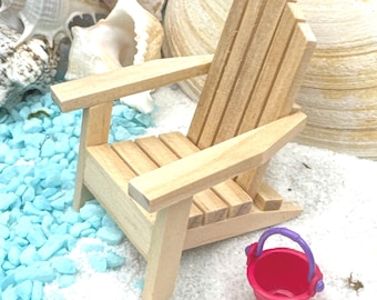 Ocean Beach Fairy Garden chair-Sand Castle- terrarium-Wedding-Cake Topper-Miniatures-mini-coastal decor-gift-Adirondack-planter-gardener