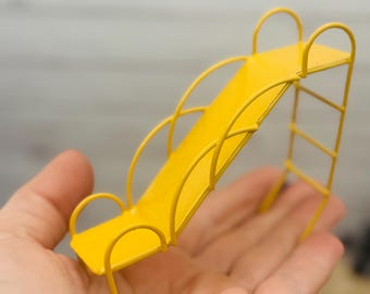 Fairy Garden miniature  Metal yellow Slide or pink Butterfly Bench for cake topper dollhouse decor girl birthday party gift terrarium swing