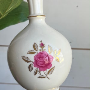 Vaso vintage Lenox Rose Bud - centrotavola floreale delicato - vassoio decorativo - festa nuziale - baby shower - femminile - regalo per mamma - nonna - vaso di fiori