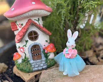 Light Up Fairy House pixie magical girl birthday New Home baby shower Mini gift for mom granddaughter gardener bunny spring mushroom house
