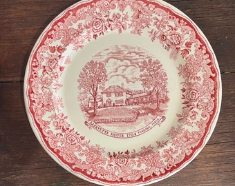 Vintage WalkerRed and White China- Walker China - Red and White Collectible China - Layfayette House Plate - Asian Print China