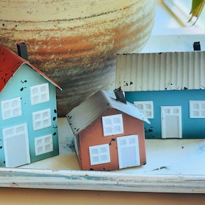 Miniature Beach House Cake Topper terrarium coastal seaside tray decor ocean birthday gift mom planter fairy garden rustic blue lake house