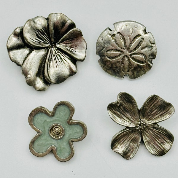 "Echte Dan Forth Zinnknöpfe - Blaue Blume ""Stiefmütterchen"" Blüte-Garten-Sanddollar-Strand-Ozean-Nähzubehör-Handwerk- Schmuck"