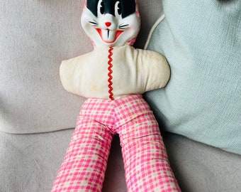 Vintage Warner Brothers Carnival Doll - Very Old Rabbit Doll - Unique Retro Bug Bunny Doll