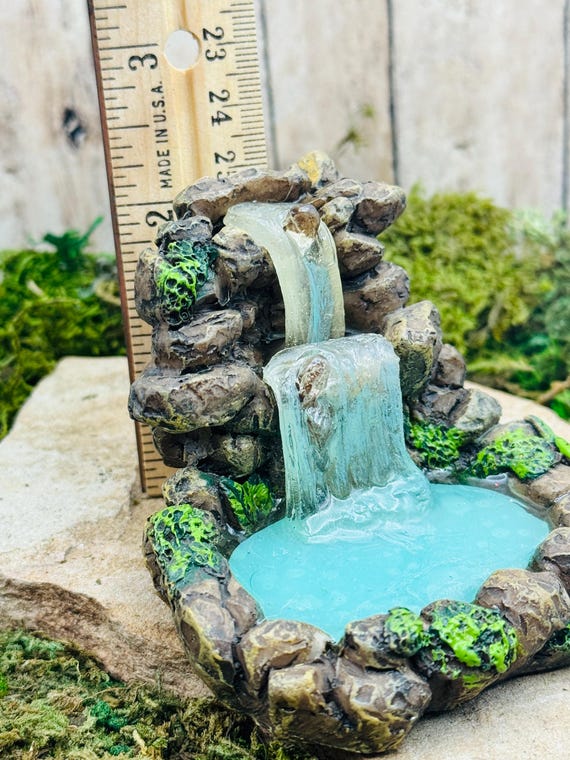 Miniature Fairy Garden Waterfall Resin Pond Mossy Woodland