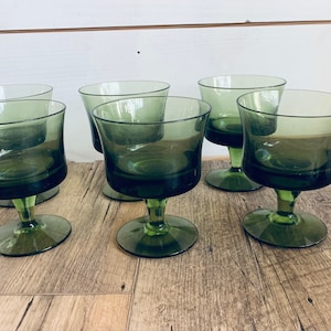 Mid Century Green Dessert Bowls- Set of 5