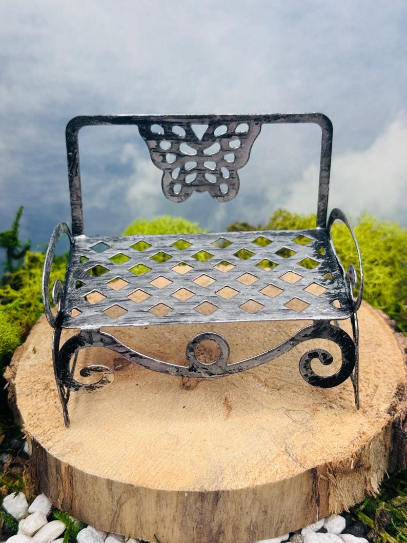 Fairy Garden Metal Butterfly Bench Dollhouse Furniture Terrarium Window ...