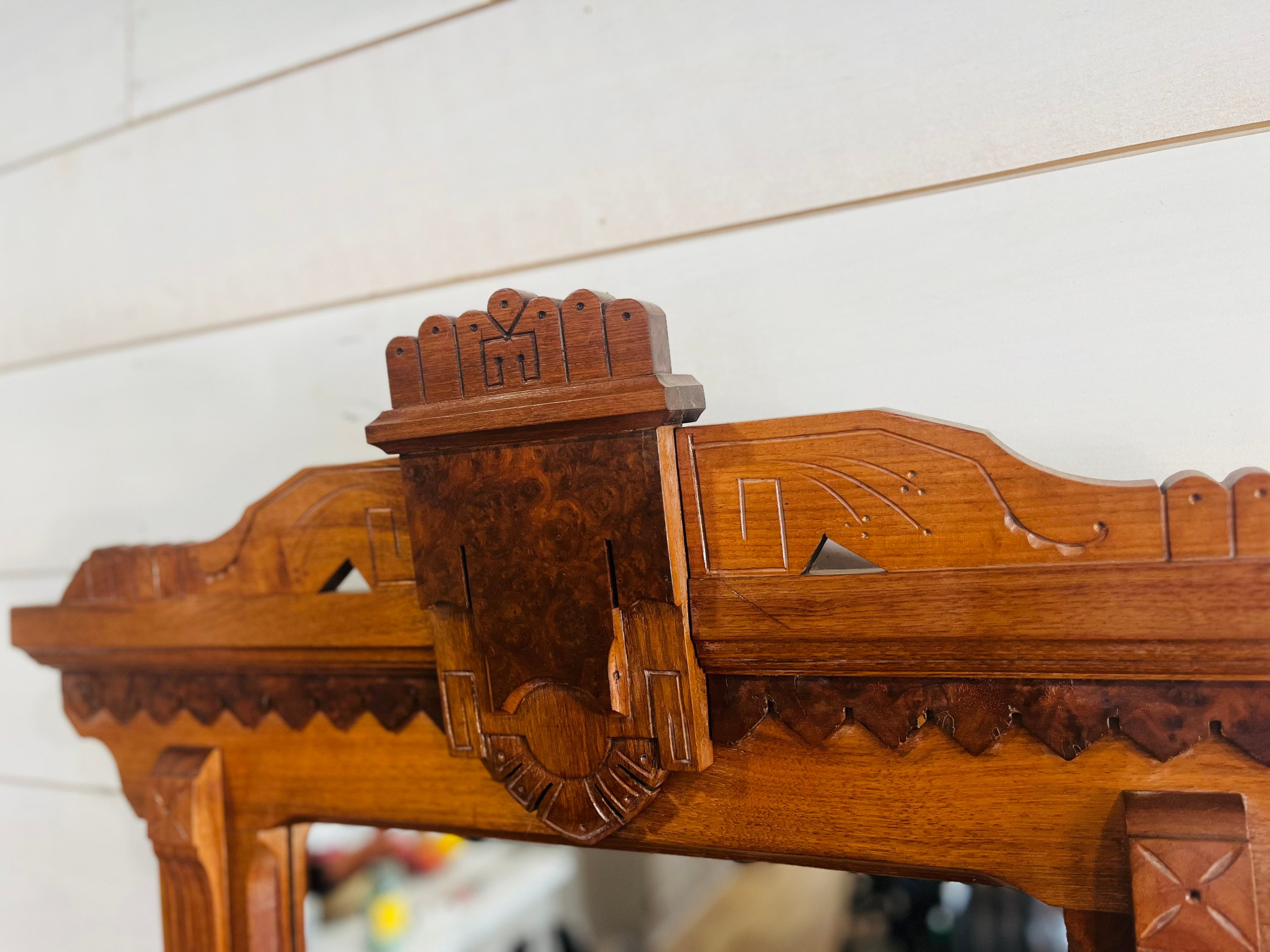 Vintage Victorian Eastlake Marble Top Wood Dresser With Ornate Etsy