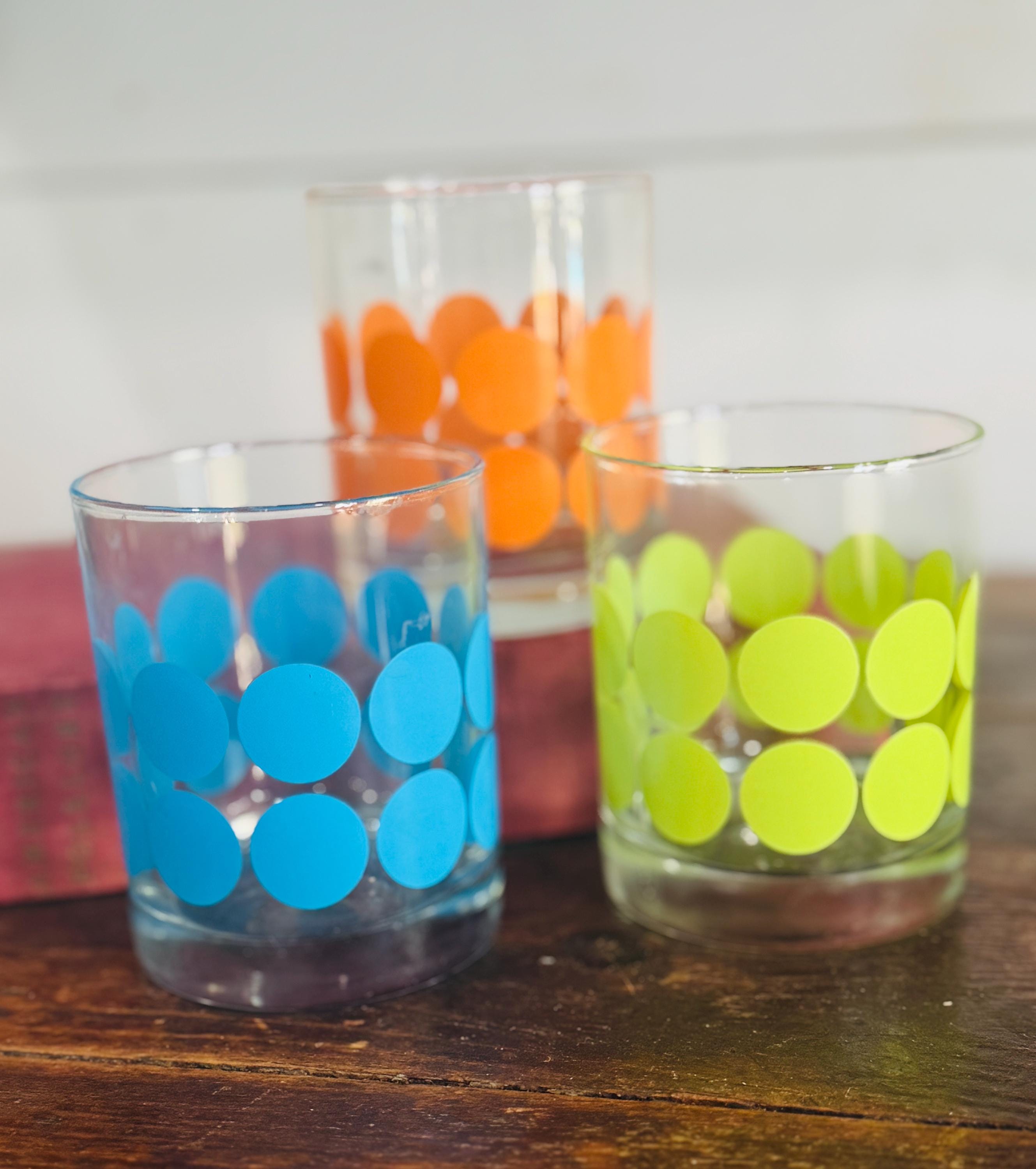 Retro juice Glasses summer pool party vintage whiskey small drink cup groovy fun vibe birthday gift unique drinkware bourbon old fashion