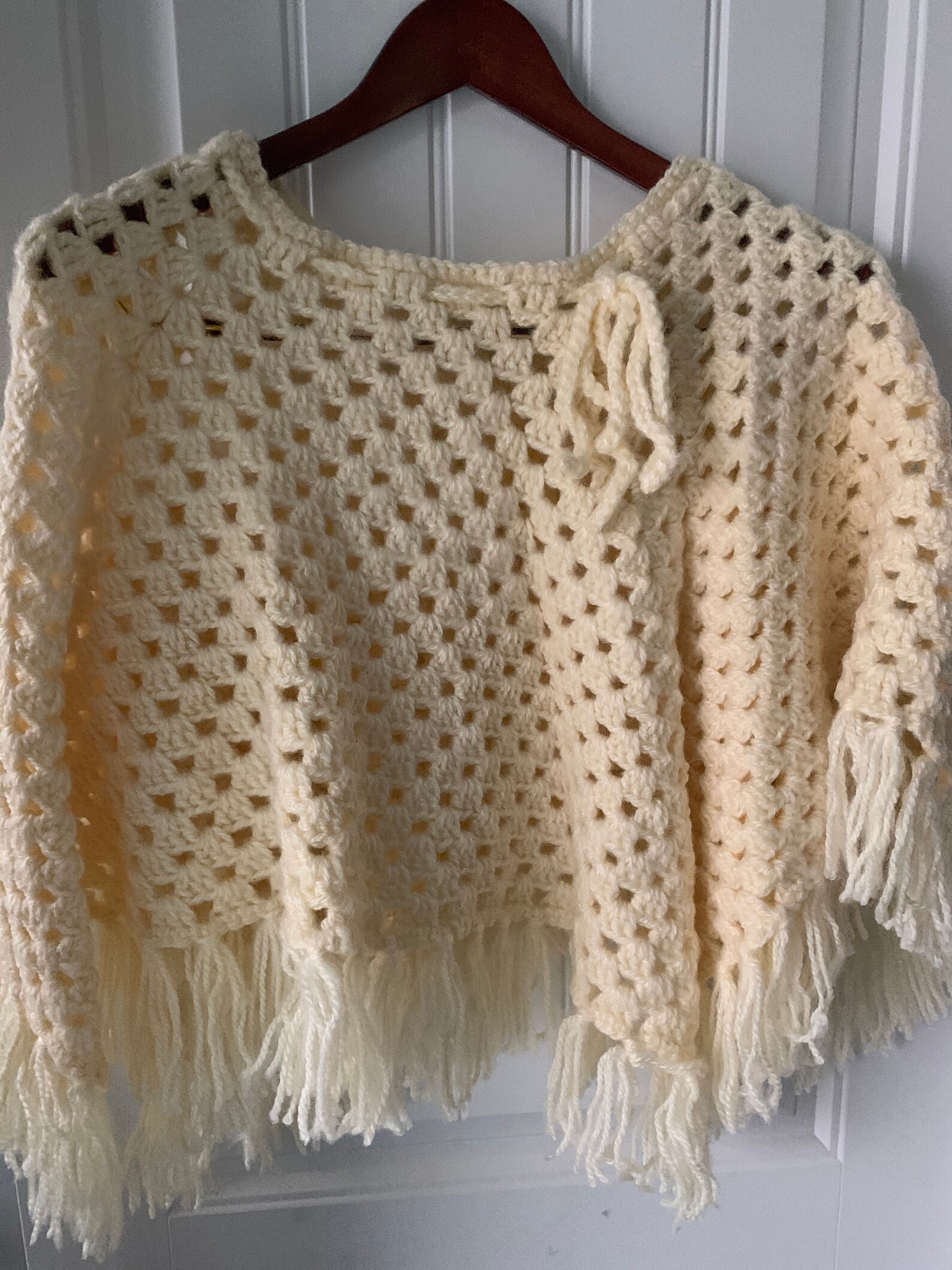 Vintage Cremefarbenes Häkeltuch | Etsy