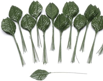 Small Single Leaf Leaves Green for Arts & Crafts -  144-Pack